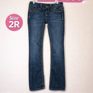 Y2K REROCK for Express Barely Boot Jeans Size 2R EUC Low Rise Dark Wash Denim